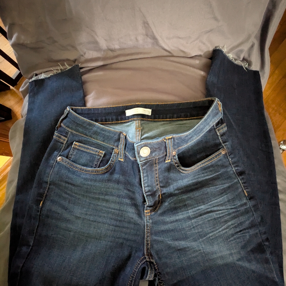 LC Lauren Conrad Dark Indigo Skinny Cropped Jeans